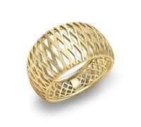 CARISSIMA -Anillo mujer -Oro amarillo de 9K- Corte entrecruzado-Talla 13.5-