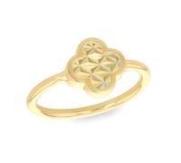 CARISSIMA Anillo pétalo brillo de 9,3 mm de oro amarillo de 9 ct para mujer, talla O