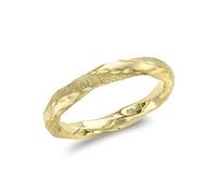 CARISSIMA Anillo Torzado para Mujer de Oro Amarillo 9K (375) Texturizado y Pulido (3mm de Ancho) - Talla 11