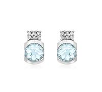 Carissima Pendientes de mujer con oro blanco de 9 quilates (375/1000), topacio azul