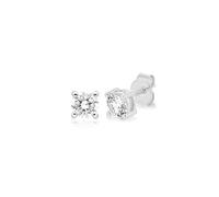 Carissima Women's 18ct White Gold 0.50ct Lab Created Diamond 4mm Stud Earrings