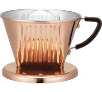 Carita #05153 Cu102 - Gotero de café de cobre con alta conductividad térmica, para 2 a 4 personas, fabricado en Japón, para 2 personas, para 4 personas, para 2 personas, para 2 tazas, para 4 tazas