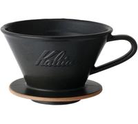 Carita Coffee Dripper Mino Ware, alta retención de calor, cerámica para 2 a 4 personas, color negro arena, serie Wave #02107, fabricado en Japón, equipo de goteo, para 2 personas, para 4 tazas,