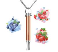 CARITATE Collar de respiración ajustable: ayuda bucal portátil con filtro y resistencia, en varios sabores, accesorio reutilizable para tu estilo de vida en oro rosa y plata