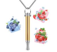 CARITATE Collar de respiración ajustable: ayuda bucal portátil con filtro y resistencia, en varios sabores, accesorio reutilizable para tu estilo de vida en dorado y plateado
