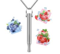 CARITATE Collar de respiración ajustable: ayuda bucal portátil con filtro y resistencia, paquete con varios sabores, accesorio reutilizable para tu estilo de vida en plata