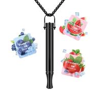 CARITATE Collar de respiración ajustable: ayuda bucal portátil con filtro y resistencia, paquete con varios sabores, accesorio reutilizable para tu estilo de vida en negro