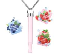 CARITATE Herramientas Para Dejar De Fumar, Verstellbare Collar Dejar de Fumar Ajustable Resistencia sin Nicotina con Fruta Filtro de Sabor-Rosa