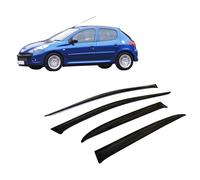 CarJoy Deflectores de viento Deflectores de aire Deflectores de lluvia Deflectores de ventana lateral Compatible con Peugeot 206 206 + 2009 - 2013 Hatchback Protección contra la lluvia para ventanas