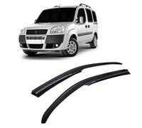 CarJoy Deflectores de viento, deflectores de lluvia, deflectores de ventana lateral. Compatible con FIAT Doblo I 2000-2012. Protección contra la lluvia para ventanas de coche. Deflector adhesivo