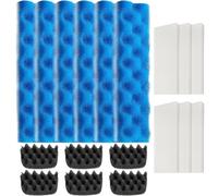 Carkio 18 filtros de acuario de repuesto compatibles con Fluval 406/407, incluye esponja orgánica azul, blanco, negro