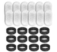 Carkio 24 filtros para fuente de agua para gatos, filtro de repuesto para fuente de gato y prefiltro para fuente de agua para mascotas de acero inoxidable, 12 filtros y 12 esponjas