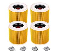 Carkio 4 filtros de cartucho de vacío compatibles con Karcher WD3 Karcher WD3 WD 3 P SE4001 SE4002 WD2 WD1 MV3 Accesorios de filtro