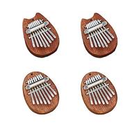 Carkio 4 Pack 8 Keys Mini Kalimba Piano Set with Chain Portable Mini Pocket Kalimba Cute Oval Bear Mini Thumb Piano para Niños Adultos Principiantes Regalo