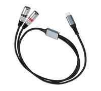 Carkio Cable de audio USB-C a XLR de 10 pies, tipo C a 2 XLR macho estéreo, cable de amplificador, compatible con amplificador, altavoz, consola mezcladora