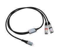 Carkio Cable de audio USB-C a XLR de 6,6 pies, tipo C a 2 XLR macho estéreo, cable de amplificador, compatible con amplificador, altavoz, consola mezcladora
