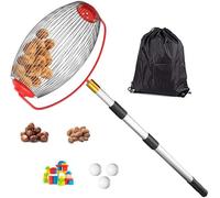 Carkio Colector de frutas grandes, peras, manzanas, pelotas de tenis, coleccionistas de nueces, recolectores de manzanas, recogedor de manzanas, recoge cómodamente, sin agacharse, bolsa de fruta, 32