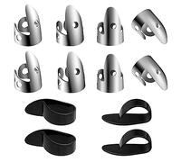 Carkio Juego de 12 púas de acero para dedos de acero y 4 púas de plástico