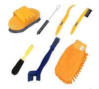 Carkio - Juego de 7 cepillos limpiadores para Bicicleta de montaña, Suciedad y Carretera, para Limpiar la Suciedad de la Cadena de la Bicicleta, para Todo Tipo de Bicicletas