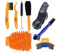 Carkio - Juego de cepillo de limpieza de cadena negro para bicicleta,manivela, neumático, piñón para ciclismo, esquina, limpieza de suciedad (8 piezas por juego)