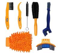 Carkio - Juego de cepillos de limpieza de bicicletas para bicicleta, manivela, neumático, piñón, esquina de ciclo, limpieza de suciedad (7 piezas por juego)