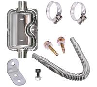 Carkio Tubo de escape de calefacción y silenciador, de acero inoxidable, tubo de 60 cm