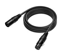 Carkio XLR Cable de 10 pies, cable de micrófono macho a hembra, cables XLR blindados premium con 3 pines compatible con micrófono Shure SM, Behringer, Speaker Systems, Radio Station and More, negro