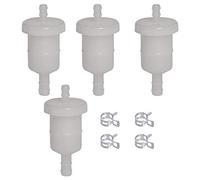CarkioSet de 4 filtros de combustible con abrazaderas para motores pequeños GX & GXV Honda GX100, GX360, GX390, GX610, GX620, GX630, GX670, GXV160, GXV270, GXV340, GXV390, GXV610 16910-ZE8-015
