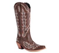 Carkuolary Mujeres Western Botas vaqueras with Embroidered Moda Retro Clásica Tall Boot Pull On para mujer Niñas Señoras Marrón Numero 41