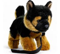 Carl Dick Peluche Perro Pastor Alemán Cachorro con Correa de Perro Felpa, 21cm 3486