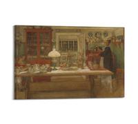 Carl Larsson - Lienzo decorativo para pared, diseño de "Getting Ready For A Game" (50 x 75 cm)