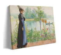Carl Larsson - Póster de obra maestra clásica de Karin by The Shore, lienzo para pared, impresiones artísticas para colgar, idea de fotos, decoración del hogar, obras de arte de 20 x 30 pulgadas (50 x