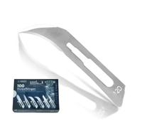 Carl Martin - 100 Hojas de Bisturí Nº12D Estériles fabricadas en Acero al Carbono | Cuchillas quirúrgicas compatibles con mango estándar| Cirugía, Odontología y Podología | CE Clase IIa