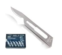 Carl Martin - 100 Hojas de Bisturí Nº15C Estériles fabricadas en Acero al Carbono | Cuchillas quirúrgicas compatibles con mango estándar| Cirugía, Odontología y Podología | CE Clase IIa