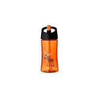 Carl Oscar Divertida Botella de 0,35L para niños con asa para transportarla; se Puede Beber en posición Vertical en Naranja