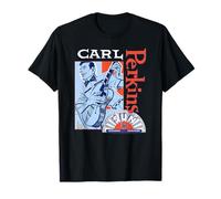 Carl Perkins Dance Album Retrato Retro Arte Lineal Camiseta