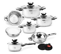 Carl Schmidt Sohn Aurich 065843 - Batería de cocina con tapa (acero inoxidable, 16 piezas)