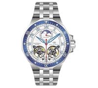 Carl von Zeyten Kirchzarten CVZ 0093 WHMS - Reloj de pulsera automático para hombre con doble equilibrio, fase lunar y fecha, caja de acero inoxidable 316L, cristal de zafiro, movimiento automático