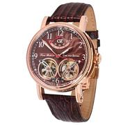 Carl von Zeyten Reloj analógico automático para Hombre con Correa de Piel CVZ0033RBR, Oro Rosa marrón, Correa