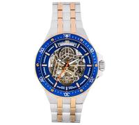 Carl von Zeyten Reloj automático para hombre CVZ0094BLRM - Modelo «Urberg» - Reloj esqueleto con mecanismo automático calibre 414 - Acero inoxidable bicolor - Esfera azul - Cristal de zafiro