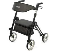 Carlett Andador con Asiento y Respaldo Desmontable, Producto Médico Homologado EU, Cesta Superior e Inferior, Ruedas Grandes, Doble Freno, Manillar Regulable, Robusto, Lett Ride, Gris Oscuro