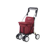 Carlett Andador y Carrito con Asiento Incorporado, Producto Médico Homologado EU, Bolsa Extraíble 29L/15kg, Bandeja Portaobjetos y Manillar Regulable, Plegable, Ruedas Ajustables, Comfort, Azul