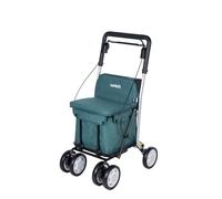 Carlett Andador y Carrito con Asiento Incorporado, Producto Médico Homologado EU, Manillar Regulable, Doble Freno y Ruedas Ajustables 3 Posiciones, Ligero y Compacto, Comfort Move, Verde