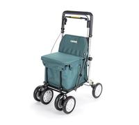 Carlett Andador y Carrito con Asiento Incorporado, Producto Médico Homologado EU, Manillar Regulable, Freno de Parking y Ruedas Ajustables 3 Posiciones, Robusto, Comfort Assist, Verde