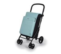 Carlett Carrito de la Compra Plegable con 4 Ruedas y Bolsa Extensible 62L, Bolsa Isotérmica 12L, Manillar Regulable, Freno de Seguridad y Ruedas Giratorias 360º, Urban Family, Color Verde