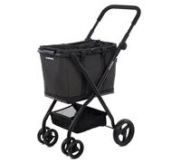 Carlett - Cube S Negro Volcano | Carro de la Compra Compacto y Resistente | Bolsa Extraíble Impermeable | Ruedas 360° Desmontables | Cesta Convertible en Bolso | Diseño Urbano