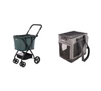 Carlett - Carro Cube S + Bolsa Cube P Amplia y Extraíble | Carro de la Compra Convertible a Carro para Mascotas | Cesta intercanviable | Ruedas 360º Desmontables |Pine