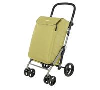Carlett Carro de Compra 4 Ruedas Plegable, Bolsa Extraíble de Gran Capacidad 58L/32Kg y Bolsa Isotérmica 12L, Manillar Regulable, Freno de Seguridad, Convertible a 2 Ruedas, Lite Family, Color Verde