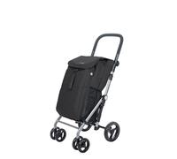 Carlett Carro de la Compra 4 Ruedas Plegable, Bolsa Extraíble de Gran Capacidad 53L/15Kg y Bolsa Térmica 10L, Manillar Regulable, Freno de Seguridad, Convertible a 2 Ruedas, Classic Duo, Color Negro