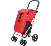 Carlett - Classic Duo Lett430 | Carro de la Compra Plegable | Carrito de Supermercado 4 Ruedas | Manillar Regulable y Freno de Seguridad | Bolsa Extensible 53L+10 L Bolsa Isotérmica | Rojo